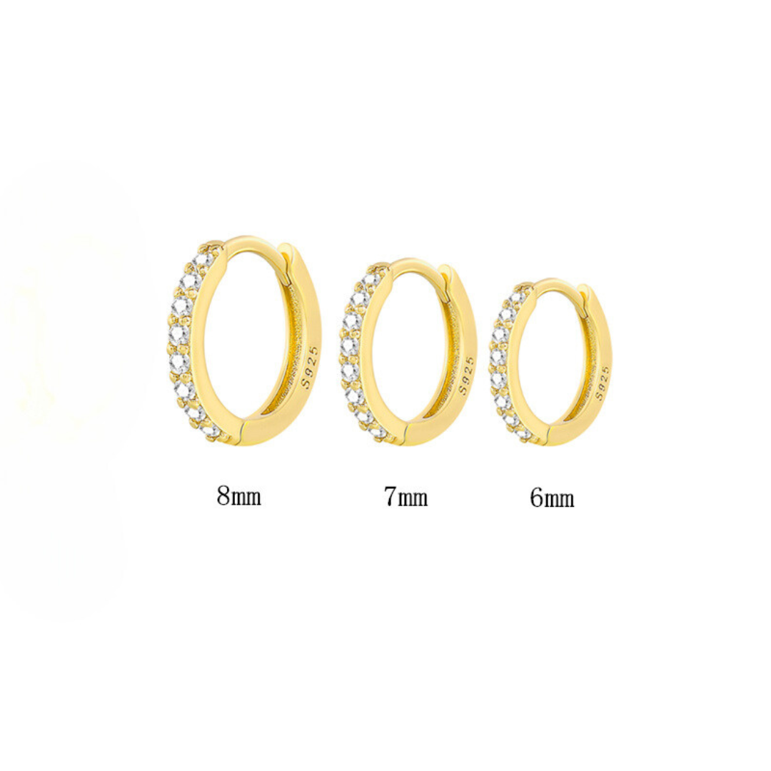 925 Sterling Silver  Basic Hoop Earrings ( one piece )