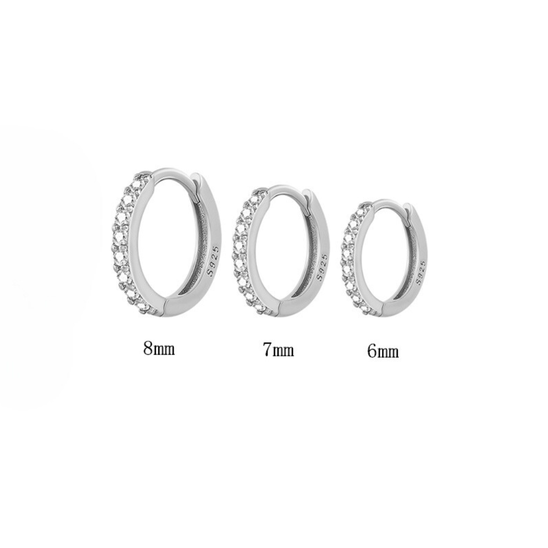 925 Sterling Silver  Basic Hoop Earrings ( one piece )