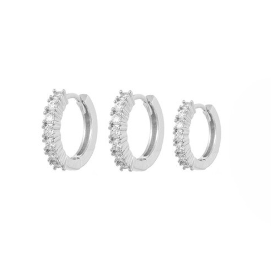 9mm 8mm 7mm Flower Higgle  CZ Zircon Hoops ( One Piece )