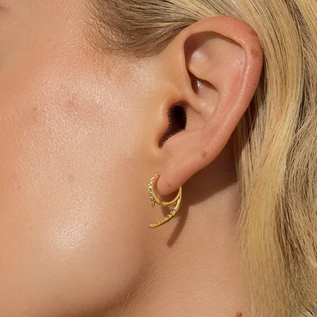 925 Sterling Silver g-shaped Earring ( one piece )