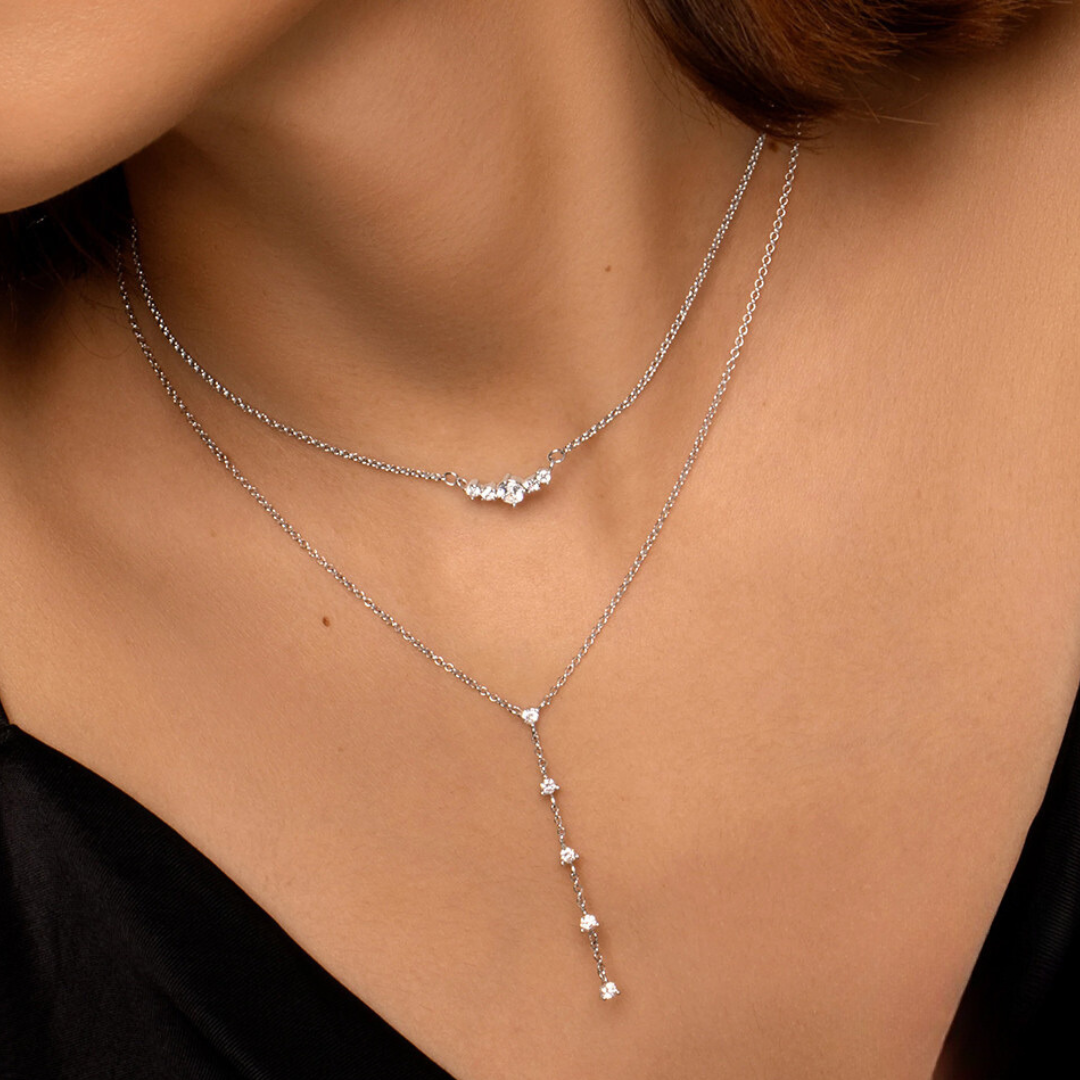 925 Sterling Silver Minimalist Y-shaped  Necklace 18K Gold Plated
