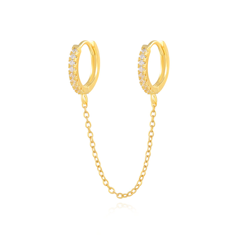 Link Chain Dangle Earrings 925 Sterling Silver ( one chain )