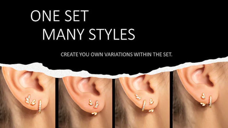 925 Sterling Silver Floral Set of 3pcs