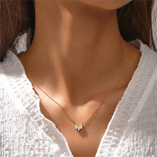 Water Drop Pendant Necklace 925 Sterling Silver.