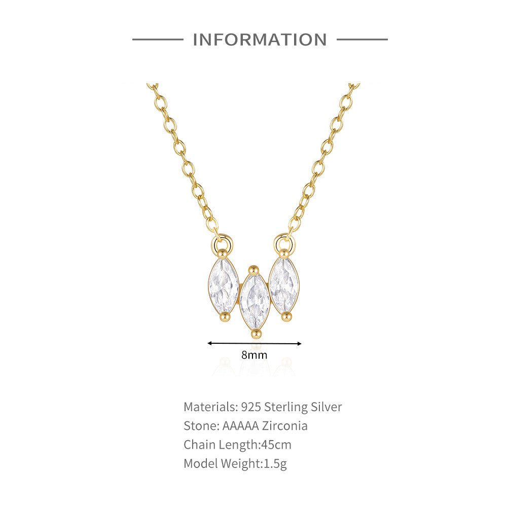 Water Drop Pendant Necklace 925 Sterling Silver.
