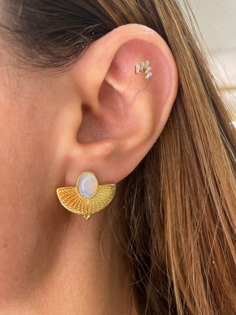 1Pair Geometric Bohemian Drop Hoop Earrings