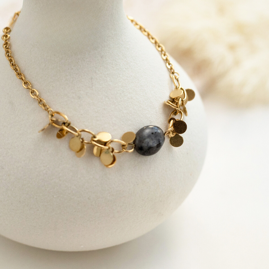 Natural Stone, French Vintage Handmade Bracelet