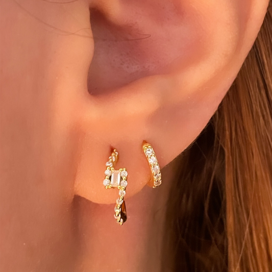 set of two 925 silver Sterling ( Agni earring, 7mm hoop)