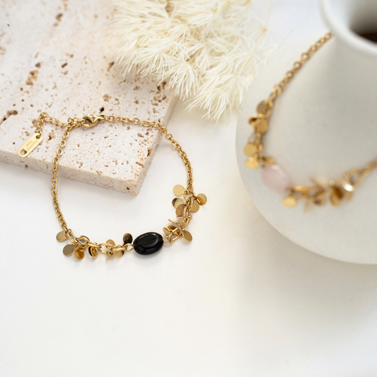 Natural Stone, French Vintage Handmade Bracelet