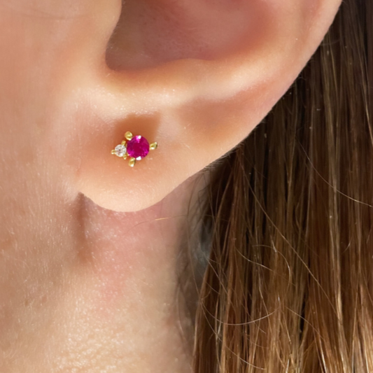 925 Sterling Silver Stud Earring ( one Piece )